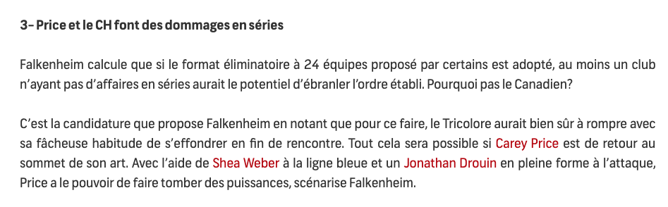 Carey Price et le CH qui se QUALIFIENT pour les séries..