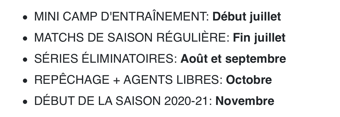 C'est de plus en plus le plan de la LNH, qui circule...