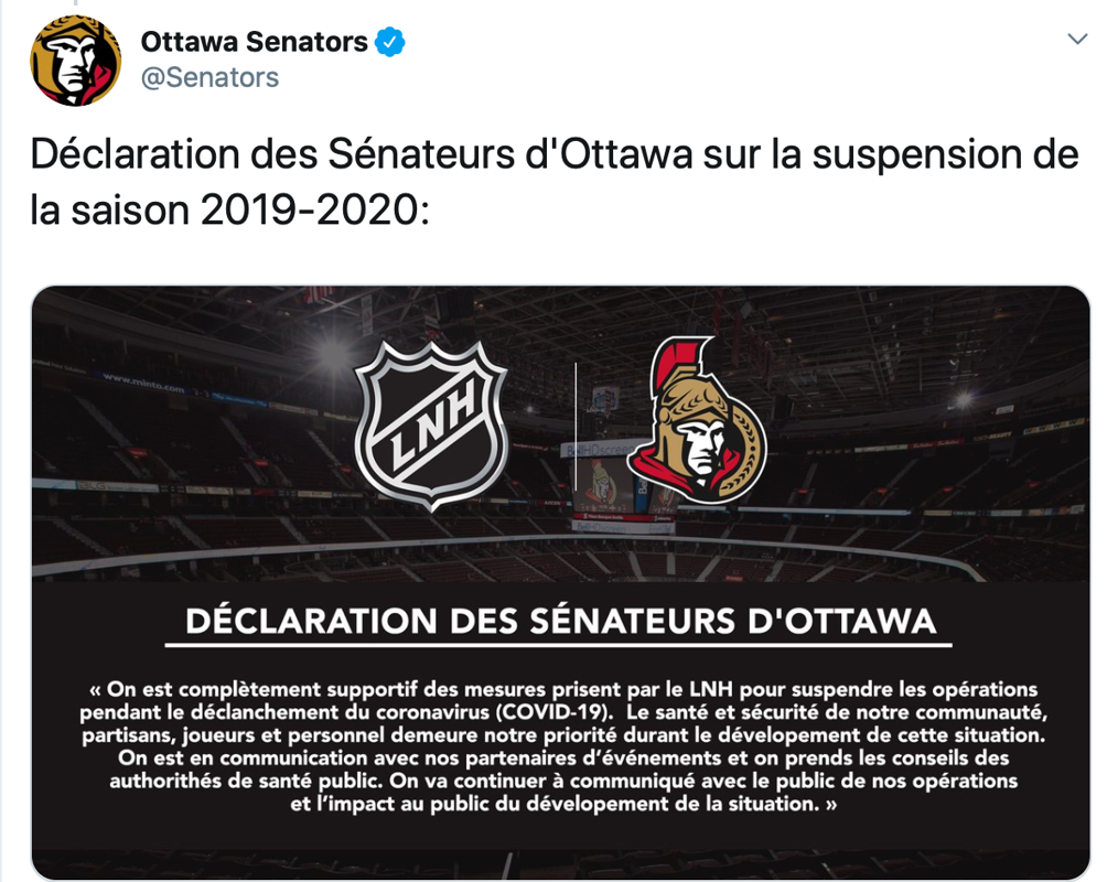 C'est Eugene Melnyk qui a écrit le communiqué  des SENS ?