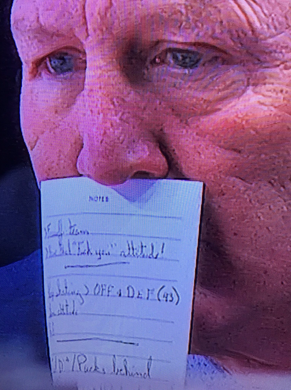 Claude Julien avait écrit sur son papier de match...