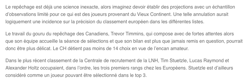 Essaie pas Trevor Timmins...