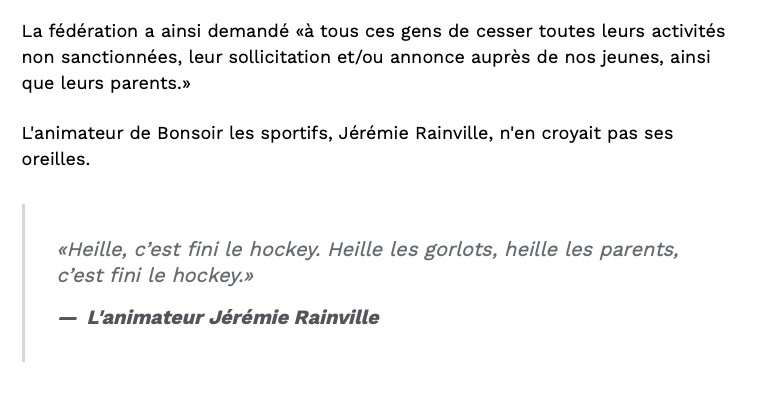 Faut TU être CAVE....Pour faire des cours de HOCKEY en PRIVÉ....