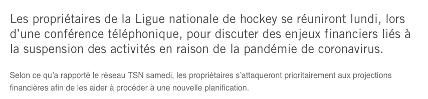 Geoff Molson n'a toujours pas donné de CASH en DON PERSONNEL ou de COMPAGNIE..