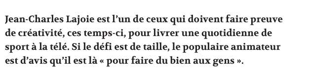 Il faut trouver un nouveau SURNOM à Jean-Charles Lajoie...