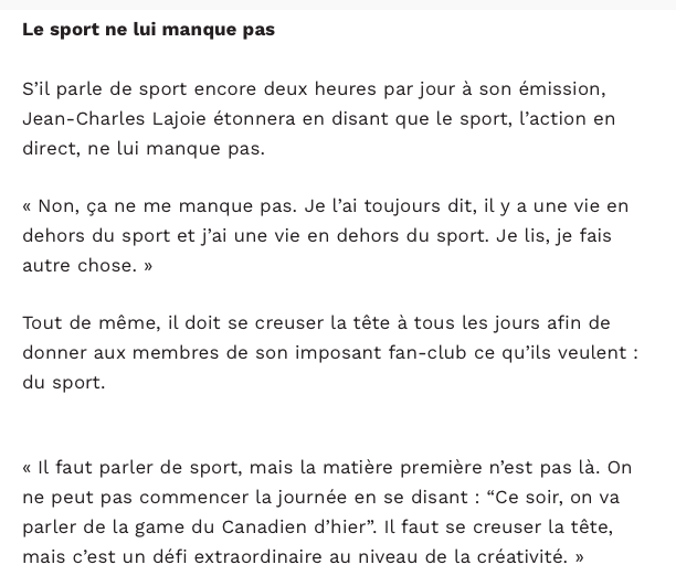 Il faut trouver un nouveau SURNOM à Jean-Charles Lajoie...