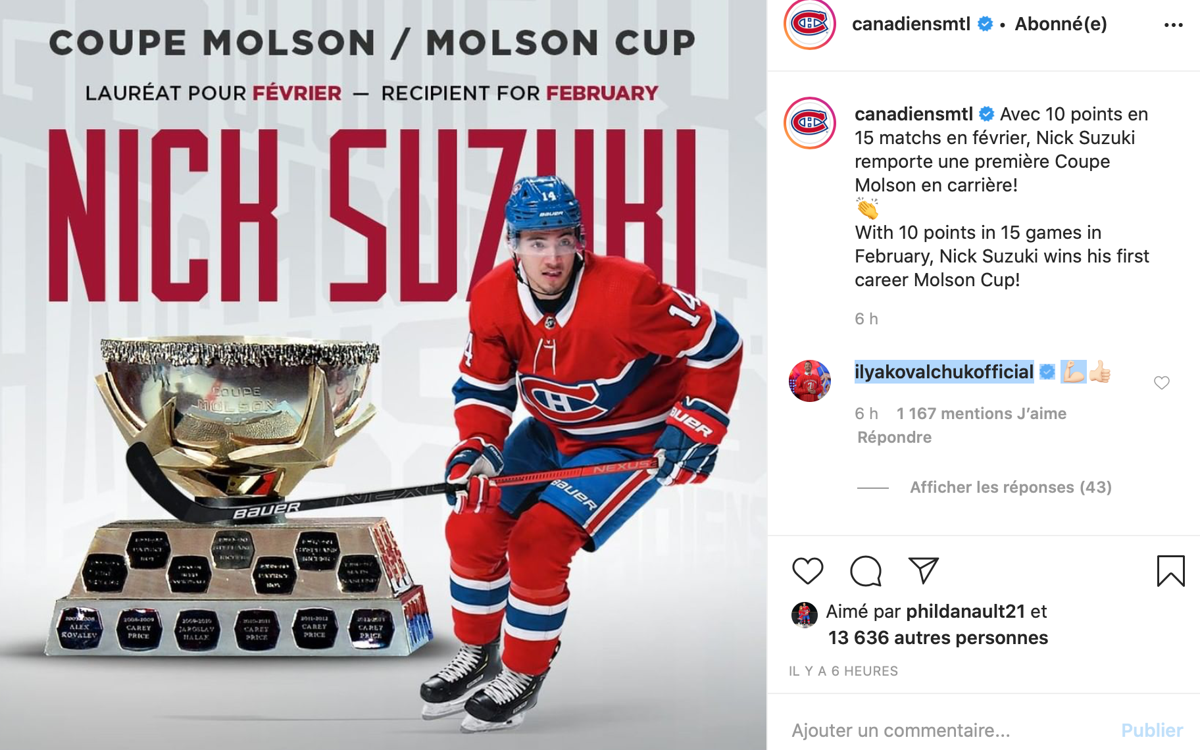 Ilya Kovalchuk a encore la tête à Montréal...