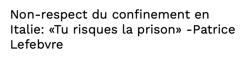 Imagine...T'es POGNÉ en ITALIE...