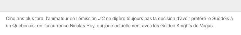 Jean-Charles Lajoie qui fait un CH...de MAR....