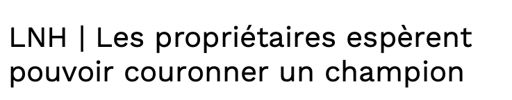 La LNH est soit DROGUÉE..