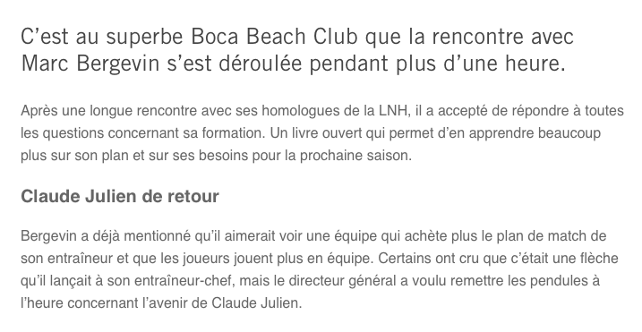 Lavoie vs Bergevin: On dirait une GROUPIE...Devant son IDOLE...