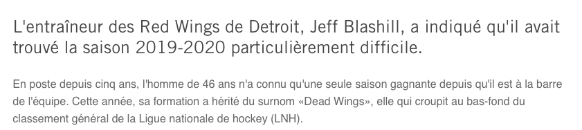 Le coach des Red Wings...INSULTÉ de tous bords tout côtés...sur les réseaux sociaux...