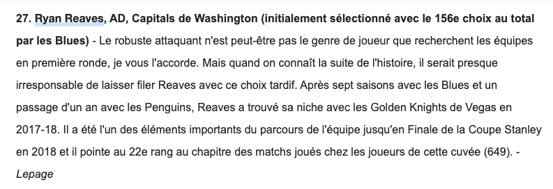 Le DRAFT 2005 REVISITÉ...Price 2e...en FRANÇAIS...