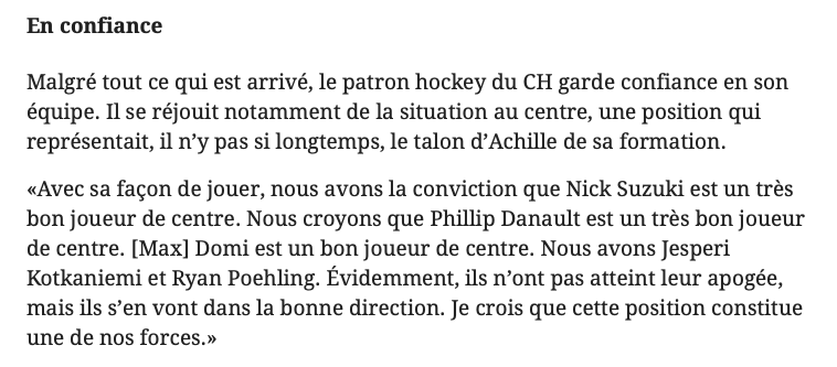 Marc Bergevin aurait ÉCLATÉ en SANGLOTS....