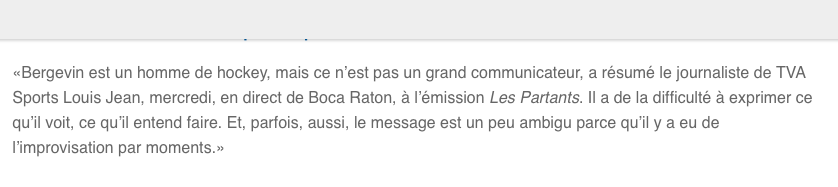 Marc Bergevin IGNORANT...sans son secondaire 5...