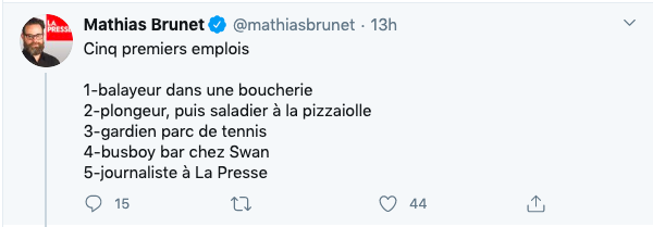 Mathias Brunet n'a jamais été...