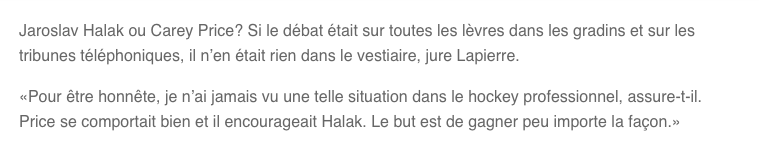 Maxim Lapierre MONTE Jaroslav Halak au 7e ciel..