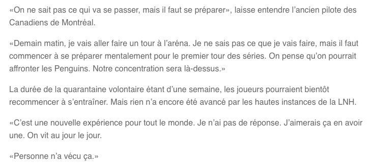 Michel Therrien TOUT DÉPRIMÉ....