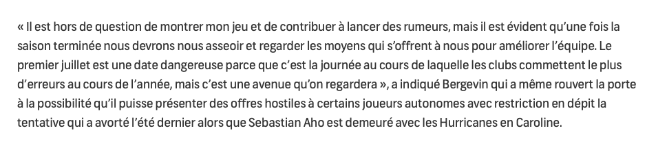 OFFRE HOSTILE à Pierre-Luc Dubois: Marc Bergevin vient de confirmer