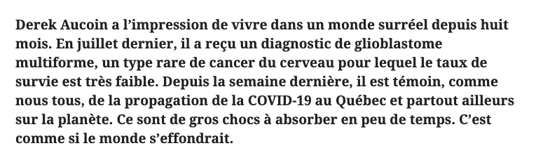 Pas le DROIT de DÉPRIMER quand on pense à Derek Aucoin...