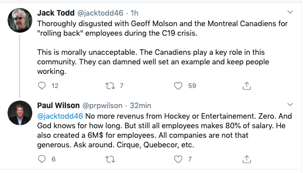 Paul Wilson défend Geoff Molson LE CHEAP sur twitter...