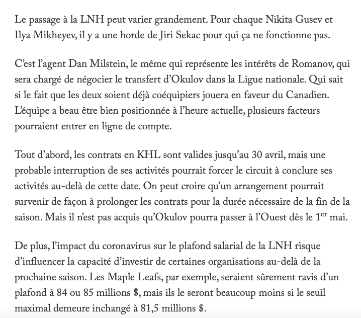 Qui est Konstantin Okulov? Découvrez le FUTUR ATTAQUANT du CH...