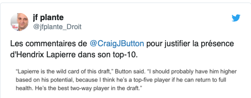 Trevor Timmins ne doit pas aimer Craig Button en ce moment...