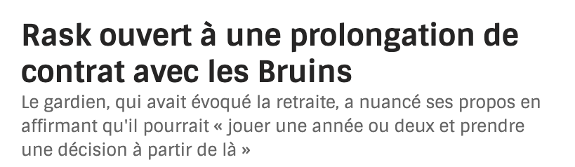 Tuukka Rask a tenté... De MANIPULER les Bruins..