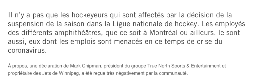 TVA Sports critique les Jets...Mais pas Geoff Molson?