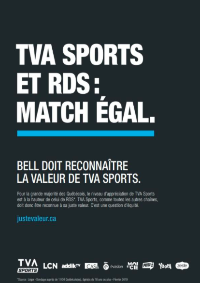 TVA Sports et RDS... DEUX ENNEMIS...Dans le même bâteau...