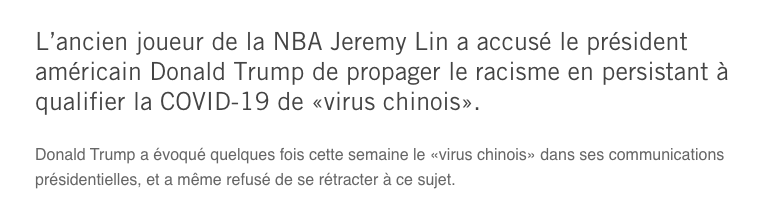 Un VIRUS CHINOIS? Donald Trump veut créer la HAINE et le RACISME...