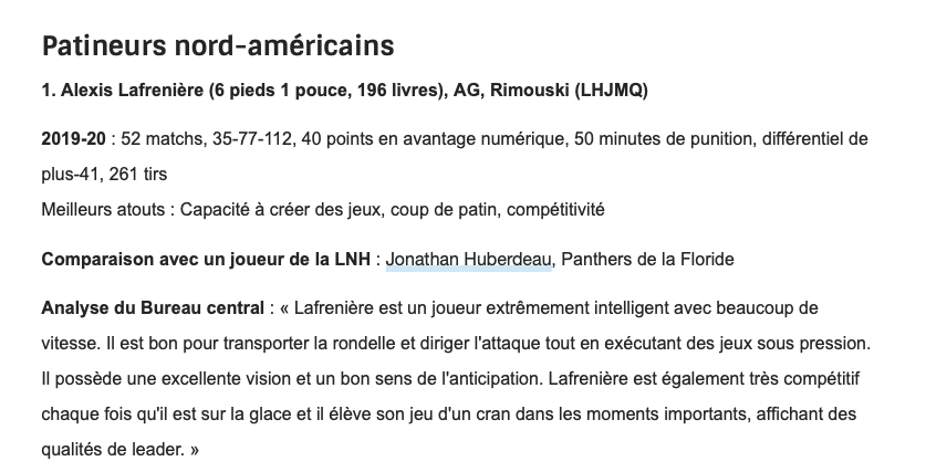 Alexis Lafrenière vs Jonathan Huberdeau....