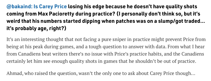 Carey Price CHOKE...parce que...