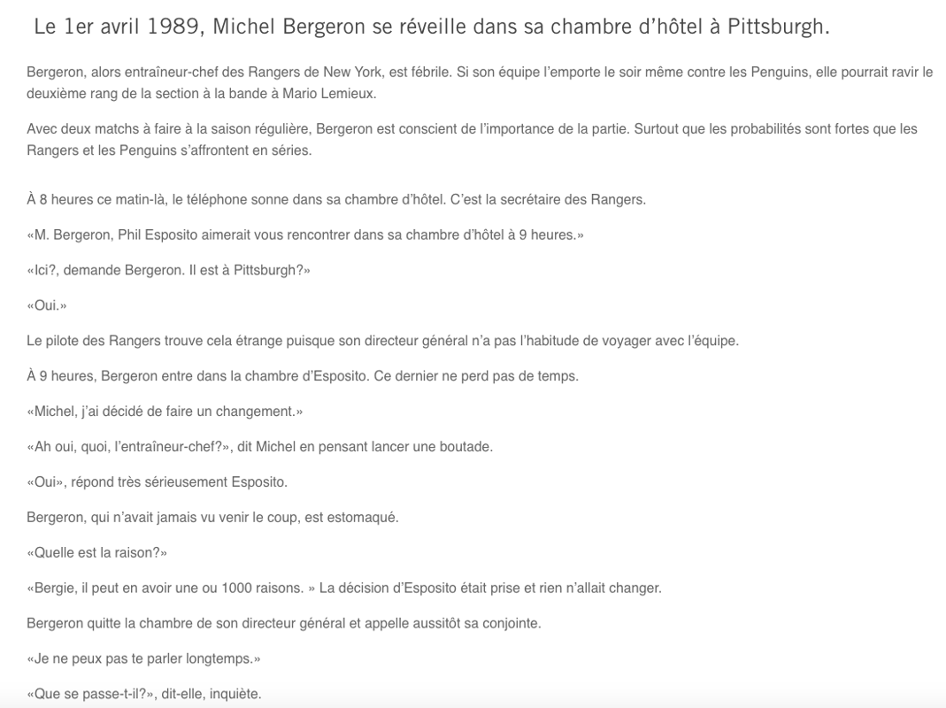 C'est pour ça que Michel Bergeron et Michel Therrien sont d'aussi bons amis...