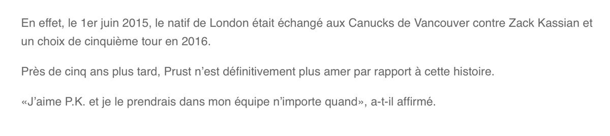 C'est une bataille avec PK Subban, qui a sorti Brandon Prust de Montréal !!!