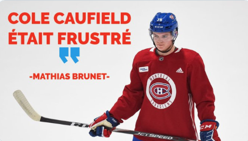 Cole Caufield MANIPULÉ par Mathias Brunet le FIN RENARD....