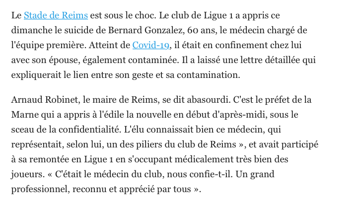 Il se suicide parce qu'il est infecté de la COVID-19...