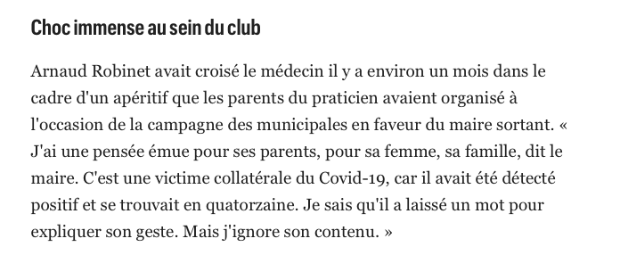 Il se suicide parce qu'il est infecté de la COVID-19...