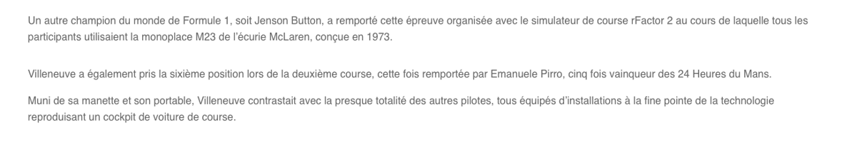 Jacques Villeneuve est arrivé 6e!!!!!!