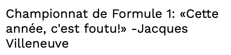 Jacques Villeneuve VISE la FI...et la LNH...