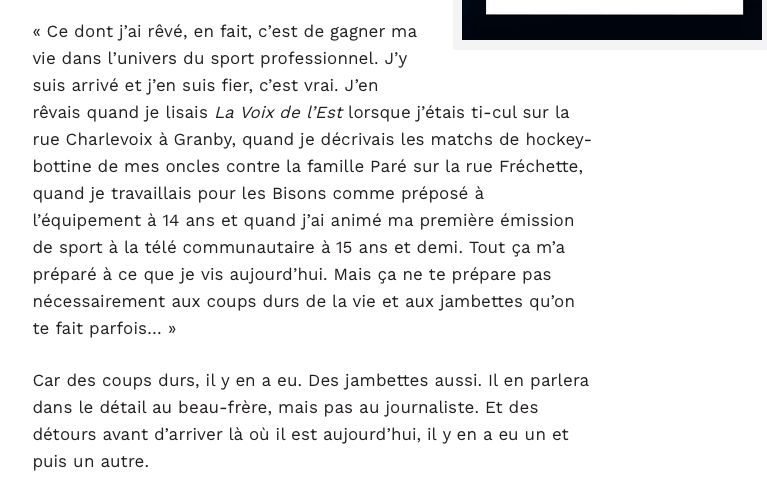 Jean-Charles Lajoie, le petit gars de Granby a BLESSÉ les siens...