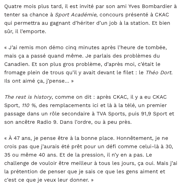 Jean-Charles Lajoie, le petit gars de Granby a BLESSÉ les siens...