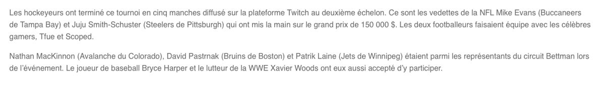 Jonathan Drouin ne joue plus à FORTNITE...