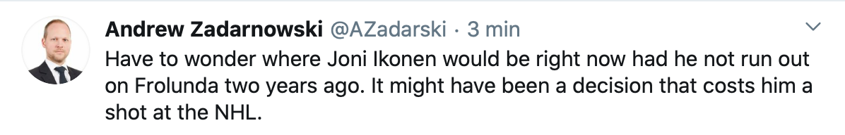 Joni Ikonen ne jouera jamais dans la LNH ?