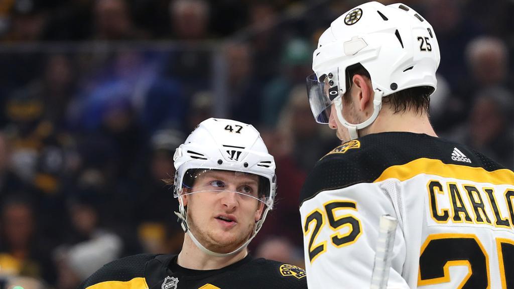 Les joueurs des Bruins sont rendus à prier...