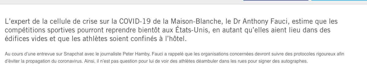 NBA, NHL, MLB et MLS...seront de retour bientôt?