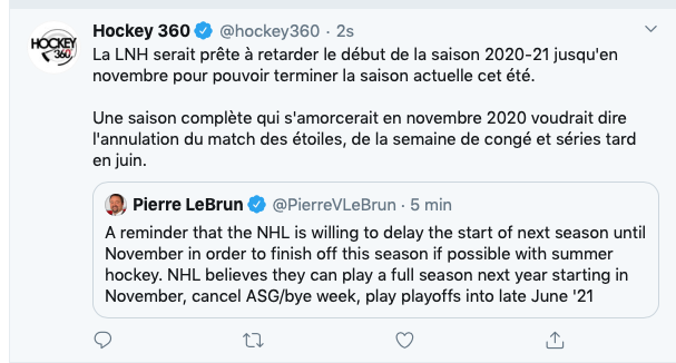 Pierre LeBrun annonce en PRIMEUR....