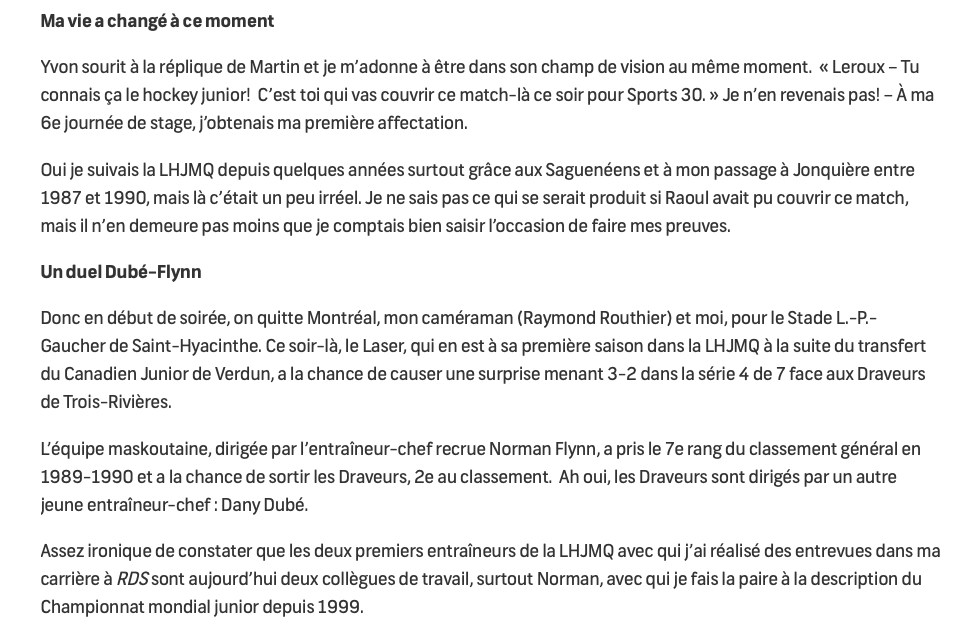 Pourquoi FEFANE LEROUX est resté 30 ans dans le JUNIOR...