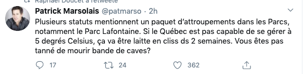 Si les gens sont aussi RETARDÉS à 5 degrés...