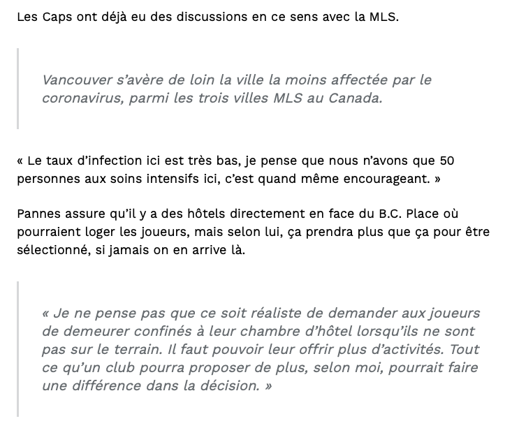 Vancouver devrait être considérée par la LNH pour les séries....