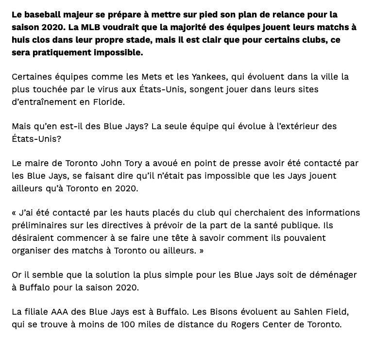 AYOYE!!!! Les BLUE JAYS DÉMÉNAGENT à BUFFALO!!!!!!